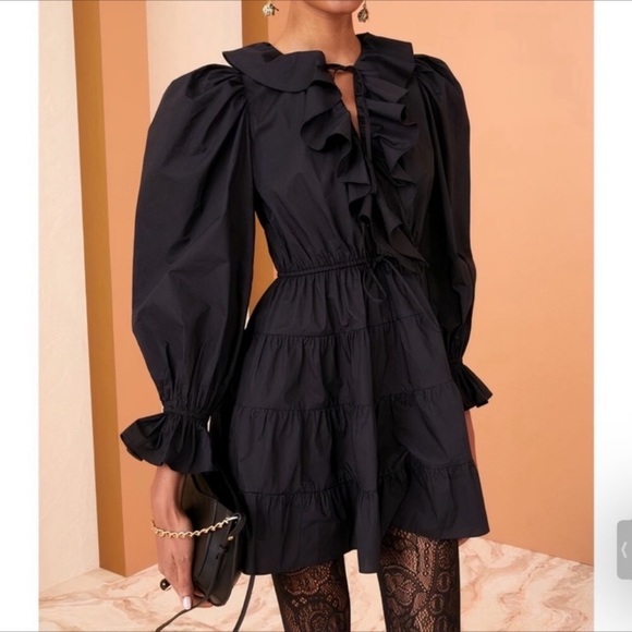 Ulla Johnson Dresses & Skirts - Ulla Johnson Mini Long Puff-Sleeve Ruffle Caris Dress Sz M/8